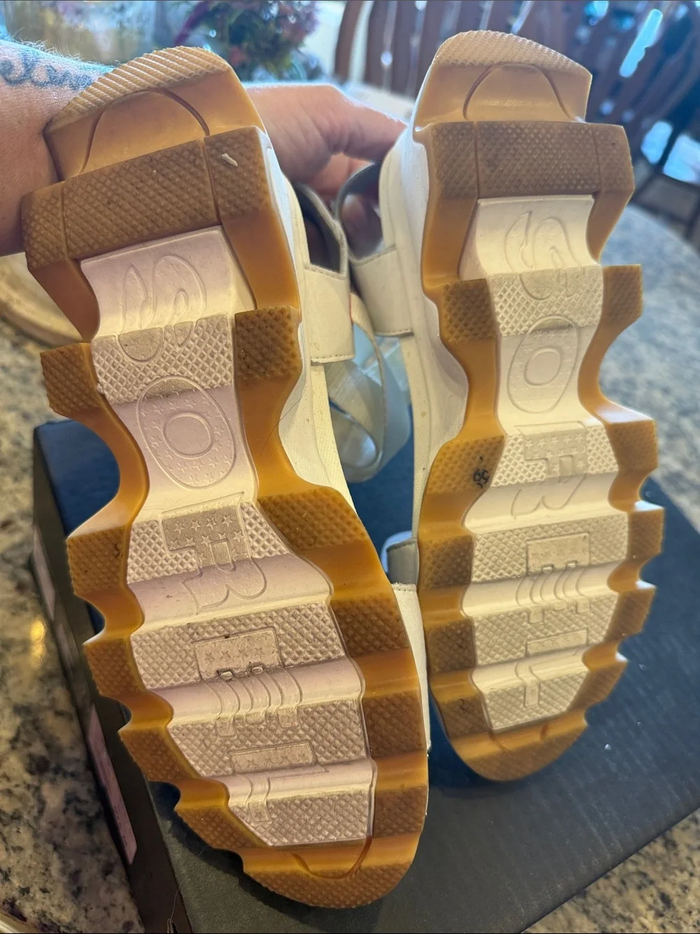 Sorel kinetic Sport Sandal with Yellow Accent